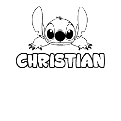 Coloring page first name CHRISTIAN - Stitch background