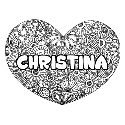 CHRISTINA - Heart mandala background coloring