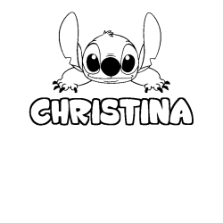 Coloring page first name CHRISTINA - Stitch background