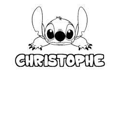 Coloring page first name CHRISTOPHE - Stitch background