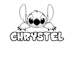 Coloring page first name CHRYSTEL - Stitch background