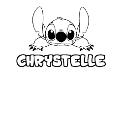 Coloring page first name CHRYSTELLE - Stitch background