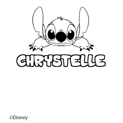 Coloring page first name CHRYSTELLE - Stitch background