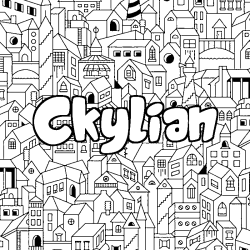 Coloring page first name Ckylian - City background