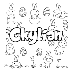 Coloring page first name Ckylian - Easter background