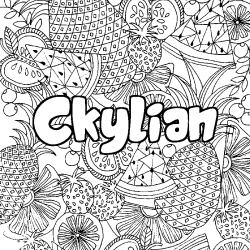 Coloring page first name Ckylian - Fruits mandala background