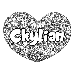 Coloring page first name Ckylian - Heart mandala background