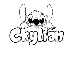 Coloring page first name Ckylian - Stitch background