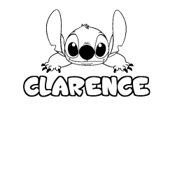 Coloring page first name CLARENCE - Stitch background