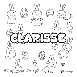Coloring page first name CLARISSE - Easter background