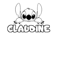 Coloring page first name CLAUDINE - Stitch background