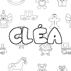 CL&Eacute;A - Toys background coloring