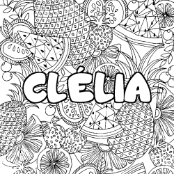 CL&Eacute;LIA - Fruits mandala background coloring