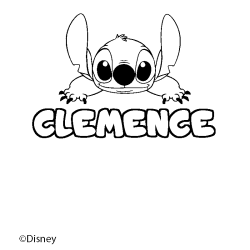 Coloring page first name CLEMENCE - Stitch background
