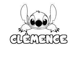 Coloring page first name CLÉMENCE - Stitch background