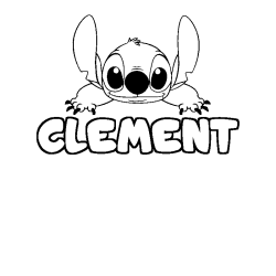 Coloring page first name CLEMENT - Stitch background