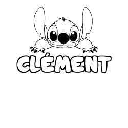 Coloring page first name CLÉMENT - Stitch background