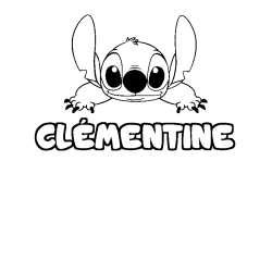 Coloring page first name CLÉMENTINE - Stitch background