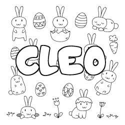 Coloring page first name CLEO - Easter background