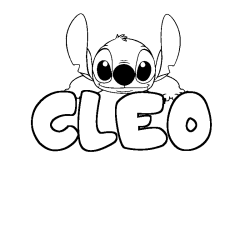 Coloring page first name CLEO - Stitch background