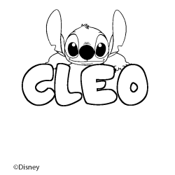 Coloring page first name CLEO - Stitch background