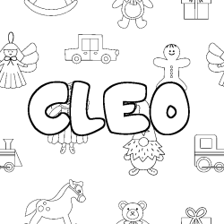 Coloring page first name CLEO - Toys background