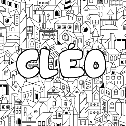 Coloring page first name CLÉO - City background