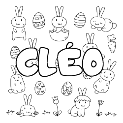 Coloring page first name CLÉO - Easter background