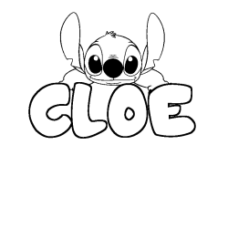 Coloring page first name CLOE - Stitch background