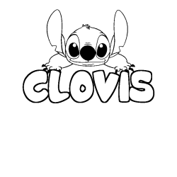 Coloring page first name CLOVIS - Stitch background