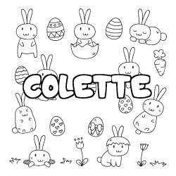 Coloring page first name COLETTE - Easter background