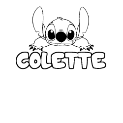 Coloring page first name COLETTE - Stitch background