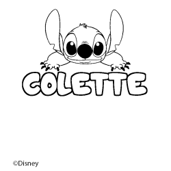 Coloring page first name COLETTE - Stitch background