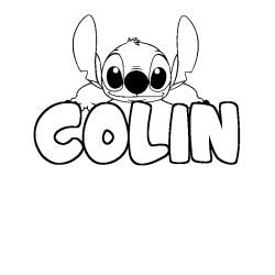 Coloring page first name COLIN - Stitch background