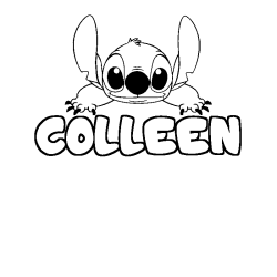 Coloring page first name COLLEEN - Stitch background