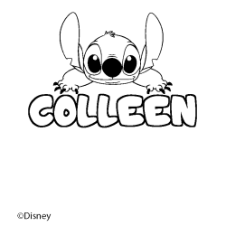 Coloring page first name COLLEEN - Stitch background