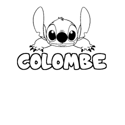 Coloring page first name COLOMBE - Stitch background