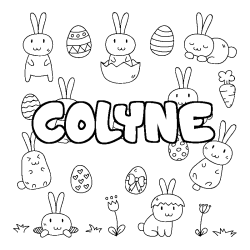 Coloring page first name COLYNE - Easter background