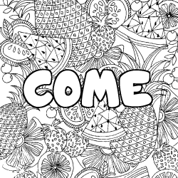 COME - Fruits mandala background coloring