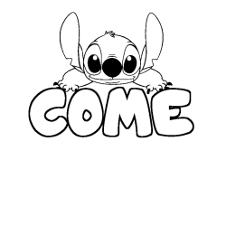 Coloring page first name COME - Stitch background