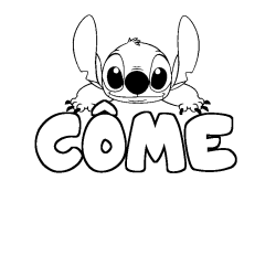 Coloring page first name CÔME - Stitch background