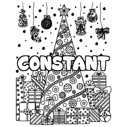 CONSTANT - Christmas tree and presents background coloring