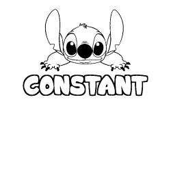 Coloring page first name CONSTANT - Stitch background