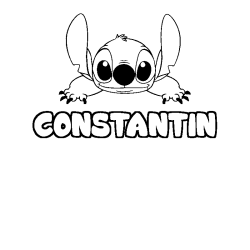 Coloring page first name CONSTANTIN - Stitch background