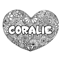 CORALIE - Heart mandala background coloring