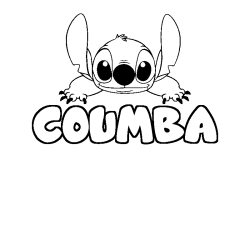 Coloring page first name COUMBA - Stitch background