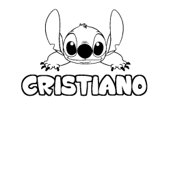 Coloring page first name CRISTIANO - Stitch background