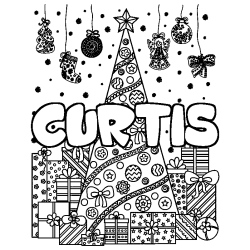 CURTIS - Christmas tree and presents background coloring