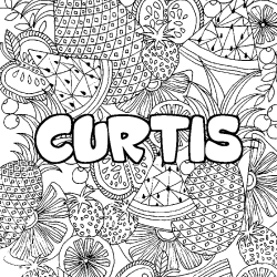 CURTIS - Fruits mandala background coloring