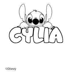 Coloring page first name CYLIA - Stitch background